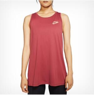 Nike Dri-Fit Terra Cotta Red Singlets Keyhole Training Yoga Athletic Tank Top